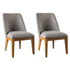 Ramie Side Dining Chair Set of 2 | Wingback | Chestnut Wood | Gray