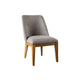 Ramie Side Dining Chair Set of 2 | Wingback | Chestnut Wood | Gray