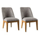 Ramie Side Dining Chair Set of 2 | Wingback | Chestnut Wood | Gray