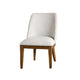 Ramie Side Dining Chair Set of 2 | Wingback Chestnut Wood | White