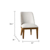 Ramie Side Dining Chair Set of 2 | Wingback Chestnut Wood | White