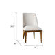 Ramie Side Dining Chair Set of 2 | Wingback Chestnut Wood | White