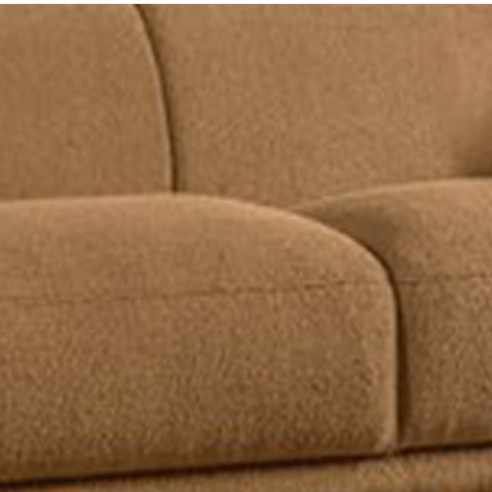 Oliver Loveseat with Round Back and Sloped Arms | Brown Boucle 68"