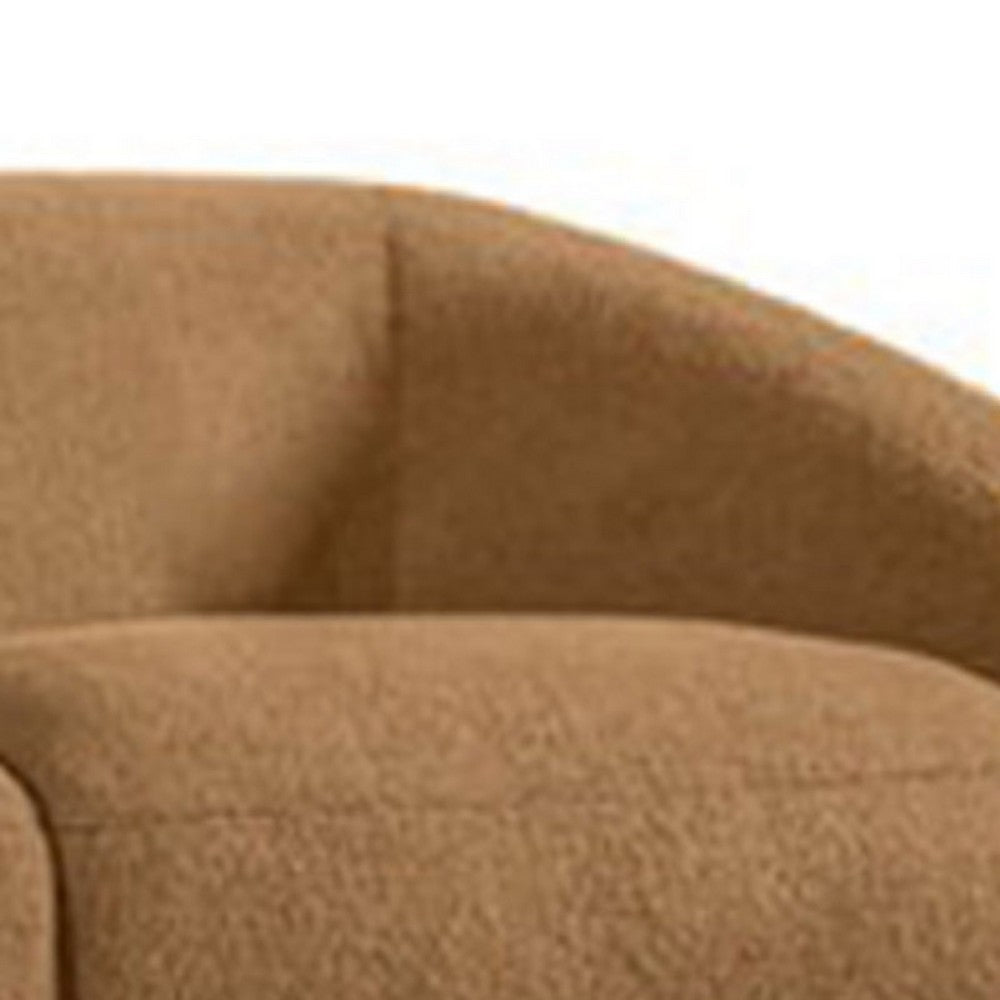 Oliver Loveseat with Round Back and Sloped Arms | Brown Boucle 68"