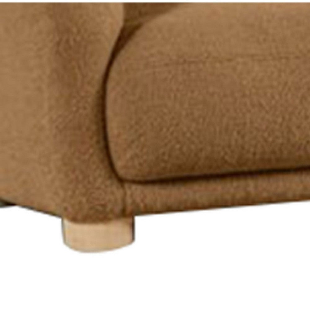 Oliver Loveseat with Round Back and Sloped Arms | Brown Boucle 68"