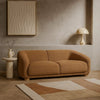 Oliver Sofa with Round and Back Sloped Arms | Soft Brown Boucle 88"