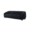 Oliver Loveseat with Round Back Sloped Arms | Soft Black Chenille 68"