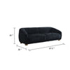 Oliver Loveseat with Round Back Sloped Arms | Soft Black Chenille 68"
