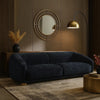 Oliver Loveseat with Round Back Sloped Arms | Soft Black Chenille 68"