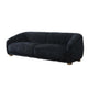 Oliver Sofa with Round Back and Sloped Arms | Soft Black Chenille 88"