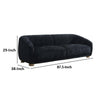 Oliver Sofa with Round Back and Sloped Arms | Soft Black Chenille 88"