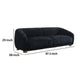 Oliver Sofa with Round Back and Sloped Arms | Soft Black Chenille 88"