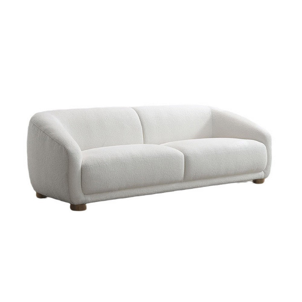 Oliver Loveseat with Round Back Sloped Arms | Soft White Boucle 68"