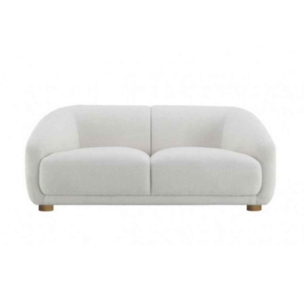 Oliver Loveseat with Round Back Sloped Arms | Soft White Boucle 68"