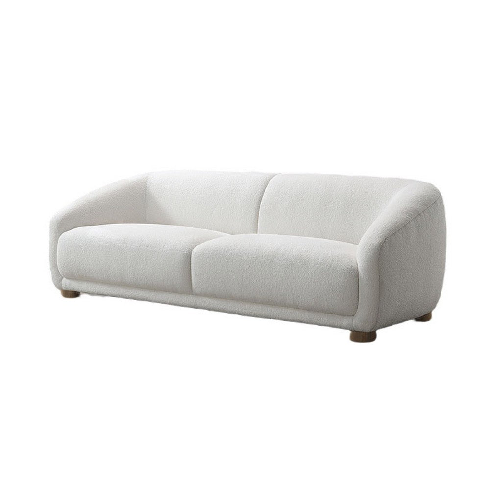 Oliver Loveseat with Round Back Sloped Arms | Soft White Boucle 68"