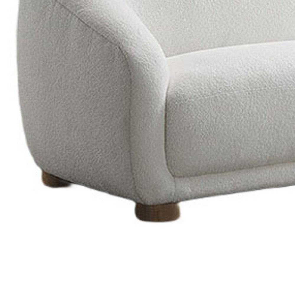 Oliver Loveseat with Round Back Sloped Arms | Soft White Boucle 68"
