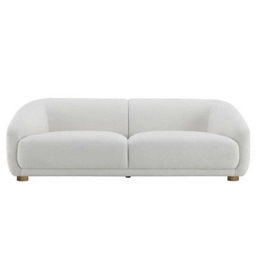 Oliver Sofa with Round Back Sloped Arms | Soft White Boucle 88"