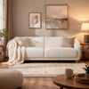 Oliver Sofa with Round Back Sloped Arms | Soft White Boucle 88"