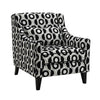 Viani Accent Chair | Round Eye Pattern | Solid Wood | Black Chenille