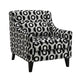 Viani Accent Chair | Round Eye Pattern | Solid Wood | Black Chenille
