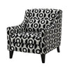 Viani Accent Chair | Round Eye Pattern | Solid Wood | Black Chenille