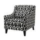 Viani Accent Chair | Round Eye Pattern | Solid Wood | Black Chenille