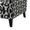 Viani Accent Chair | Round Eye Pattern | Solid Wood | Black Chenille