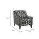 Viani Accent Chair | Round Eye Pattern | Solid Wood | Black Chenille