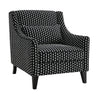Viani Accent Chair | Black Chenille Square Dotted Pattern | Solid Wood