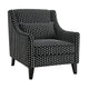 Viani Accent Chair | Black Chenille Square Dotted Pattern | Solid Wood