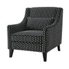 Viani Accent Chair | Black Chenille Square Dotted Pattern | Solid Wood