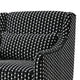 Viani Accent Chair | Black Chenille Square Dotted Pattern | Solid Wood