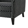 Viani Accent Chair | Black Chenille Square Dotted Pattern | Solid Wood
