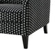 Viani Accent Chair | Black Chenille Square Dotted Pattern | Solid Wood