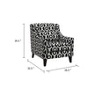 Viani Accent Chair | Black Chenille Square Dotted Pattern | Solid Wood