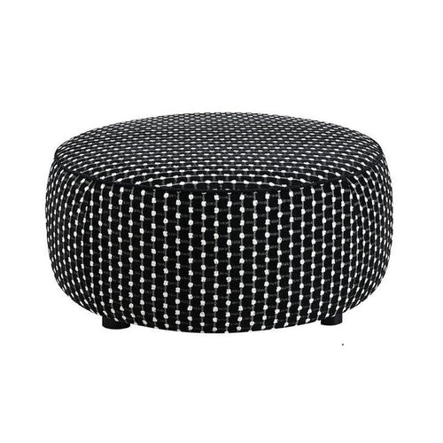 Viani Accent Ottoman | Square Dotted Pattern | Black Chenille 36"