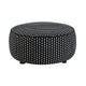 Viani Accent Ottoman | Square Dotted Pattern | Black Chenille 36"