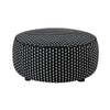 Viani Accent Ottoman | Square Dotted Pattern | Black Chenille 36"