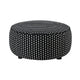 Viani Accent Ottoman | Square Dotted Pattern | Black Chenille 36"