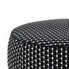 Viani Accent Ottoman | Square Dotted Pattern | Black Chenille 36"