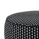 Viani Accent Ottoman | Square Dotted Pattern | Black Chenille 36"