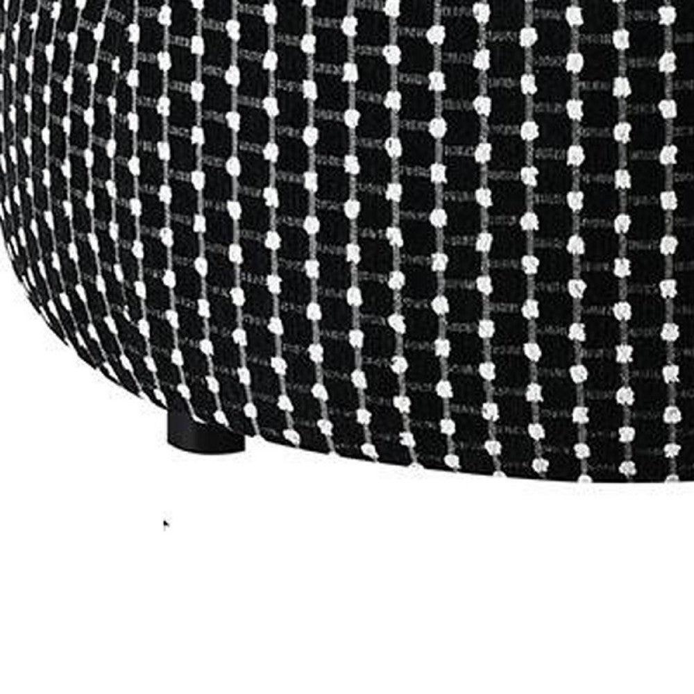 Viani Accent Ottoman | Square Dotted Pattern | Black Chenille 36"