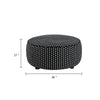 Viani Accent Ottoman | Square Dotted Pattern | Black Chenille 36"