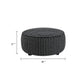 Viani Accent Ottoman | Square Dotted Pattern | Black Chenille 36"