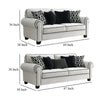 Viani Sofa and Loveseat Set | Rolled Arms | 9 Pillows | White Chenille