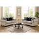 Viani Sofa and Loveseat Set | Rolled Arms | 9 Pillows | White Chenille