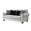 Viani Loveseat with Rolled Arms | 4 Pillows | White Chenille | 69"