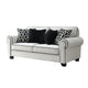 Viani Loveseat with Rolled Arms | 4 Pillows | White Chenille | 69"
