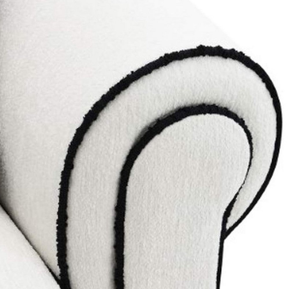Viani Loveseat with Rolled Arms | 4 Pillows | White Chenille | 69"