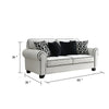 Viani Loveseat with Rolled Arms | 4 Pillows | White Chenille | 69"